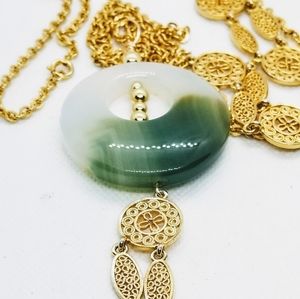 NF * Necklace Beautiful Jade stone Pendant